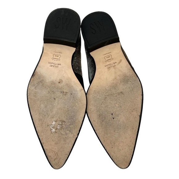 Stuart Weitzman Metallic Leather Point Toe Loafers Flats Women’s 7.5 - Picture 10 of 13